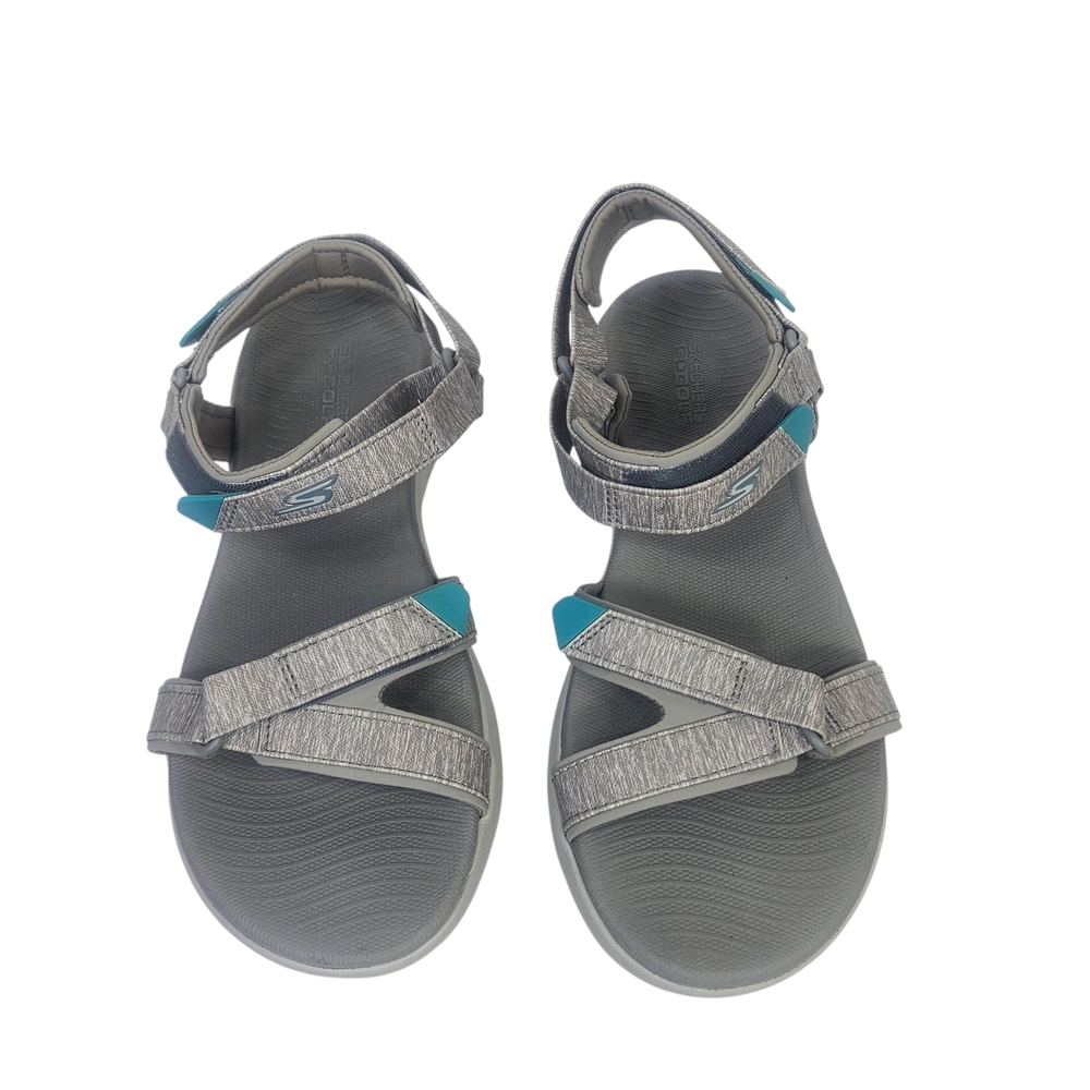 Skechers Gray Sandals with Teal Accents - Picture 8 of 8